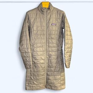 Patagonia Womens Gray Long Sleeve Full-Zip Quilted Puffer Coat Size XS